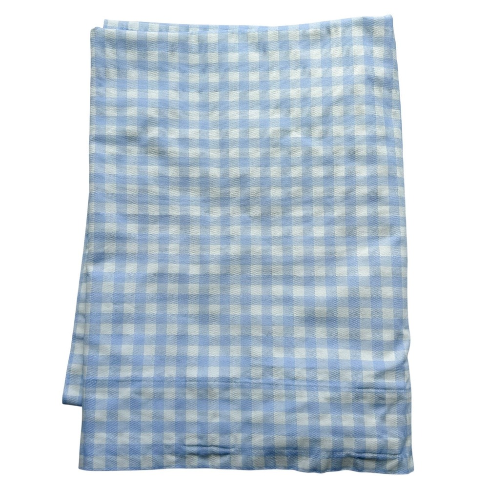 Spoonflower Blue Gingham Curtain‎ Panel 82" x 50" 100% Cotton Twill Preppy